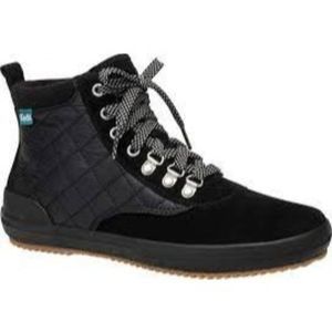 Keds Booties Women's Scout II Suede Quilted Nylon Black Boots